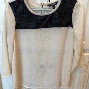 White and black Express shirt